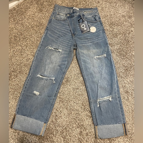 Insane Gene | Asymmetrical Button High-Waisted Distressed Jeans | 5/26 NWT - Picture 9 of 9